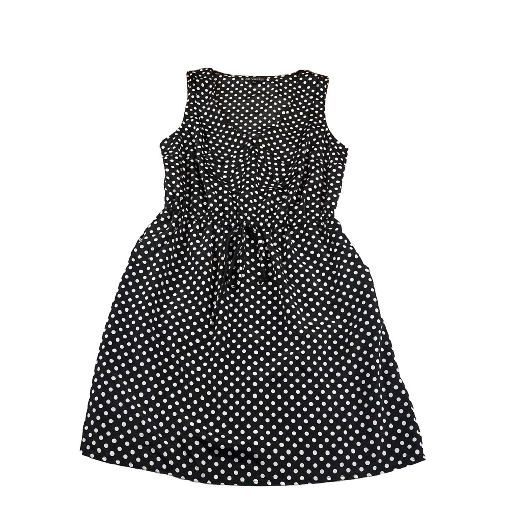 BeBop Black and White Layered Bow Lapel Sleeveless Dress, Size Large